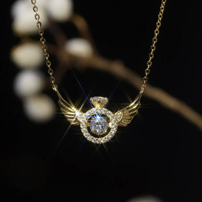 Shiny Angel Wing Zircon Stone Necklace - Befez