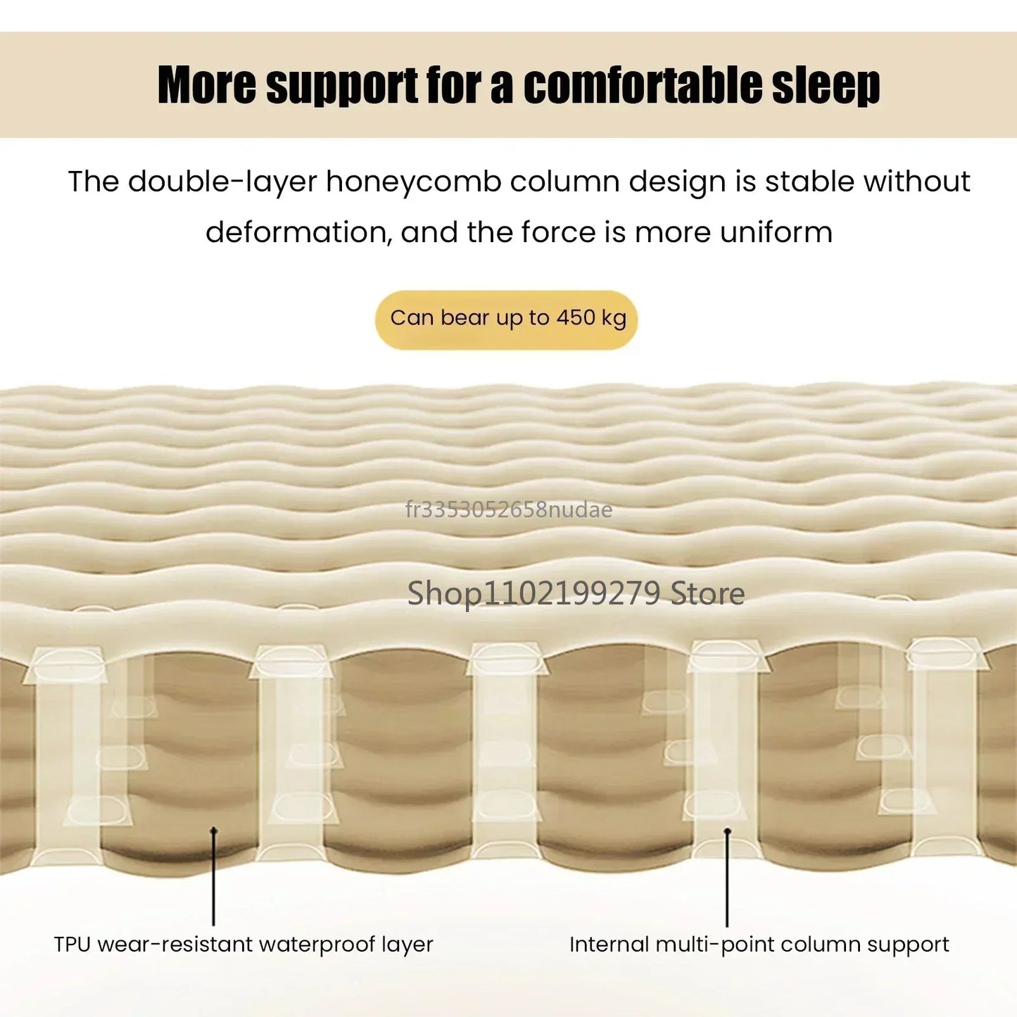 Lightweight Inflatable Camp Sleeping Mat with Foot Pump