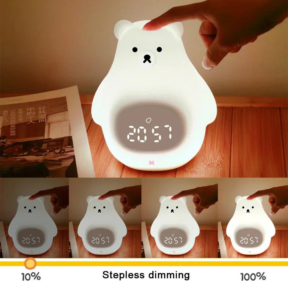 Fun Bear Nightlight Alarm Clock for Kids