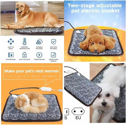 Warm Pet Heating Pad with Timer & Waterproof Design