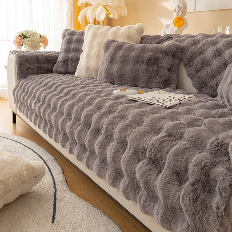 Cozy Soft Fleece Sofa Slipcover