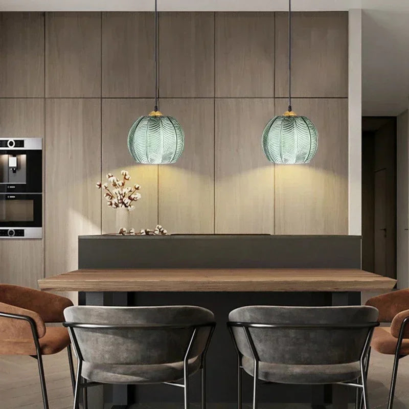 Modern Glass Pendant Light with Leaf Design