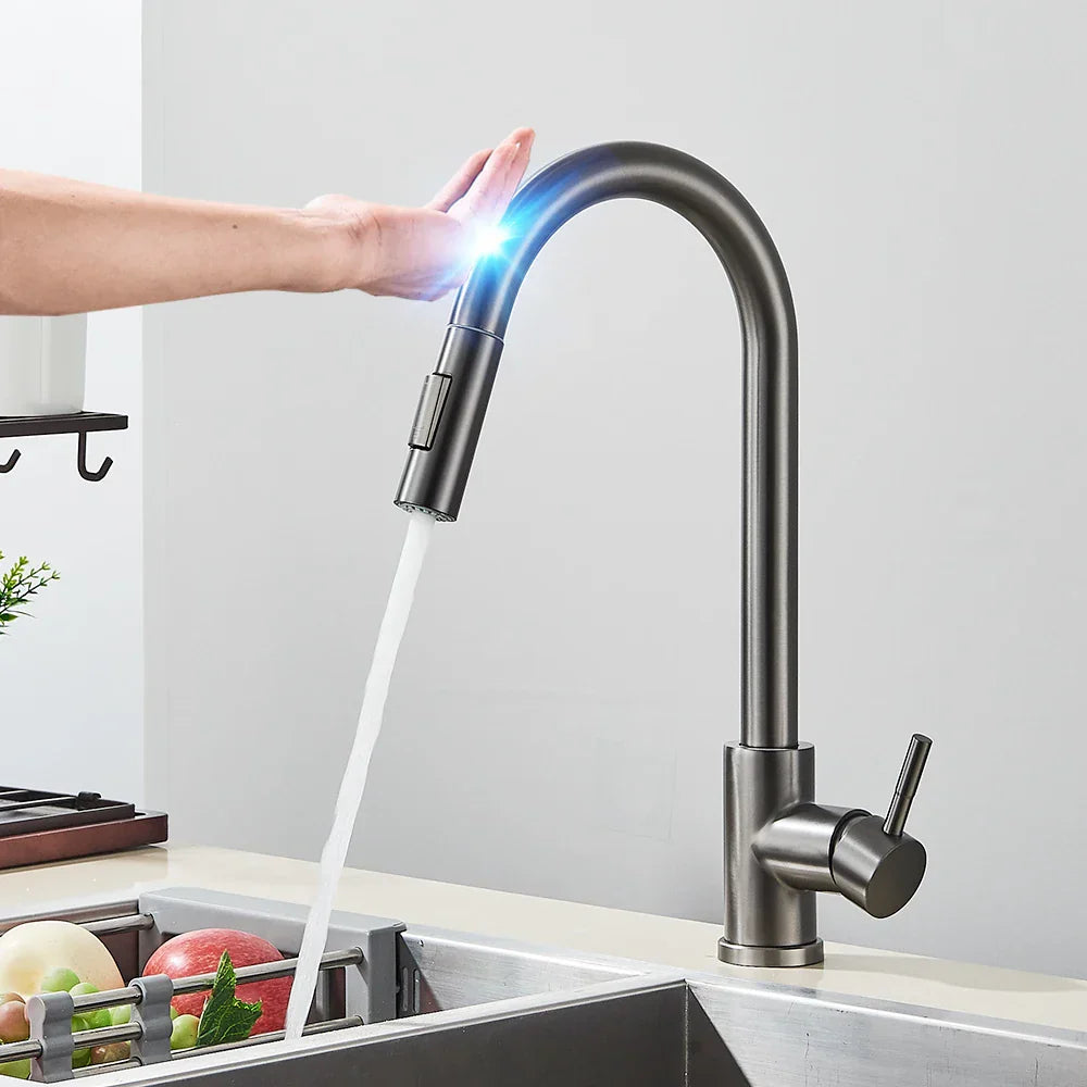 Modern Hands-Free Kitchen Faucet with Sensor Tap