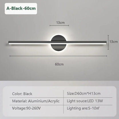 Stylish LED Wall Lamp Black Gold 3 Color