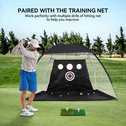 Compact Golf Practice Mat with Built-in Tee Holder