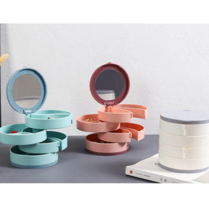 Spinning 3-Tier Jewelry Box Storage Organizer