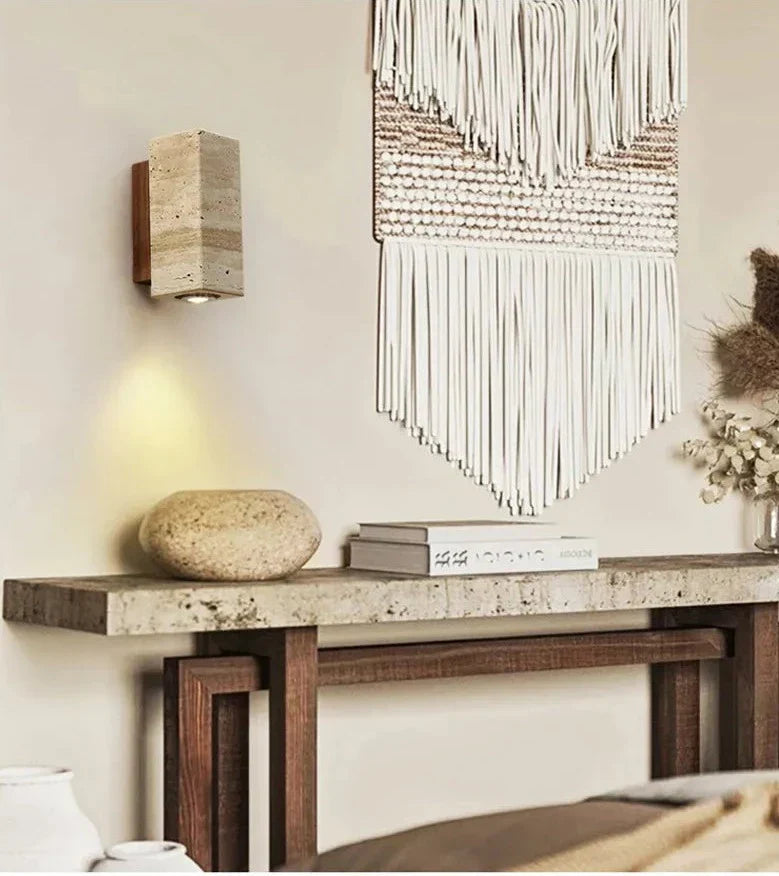Natural Stone LED Wall Light Fixture