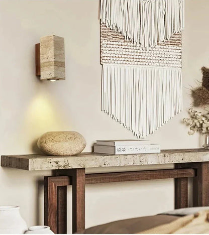 Natural Stone LED Wall Light Fixture