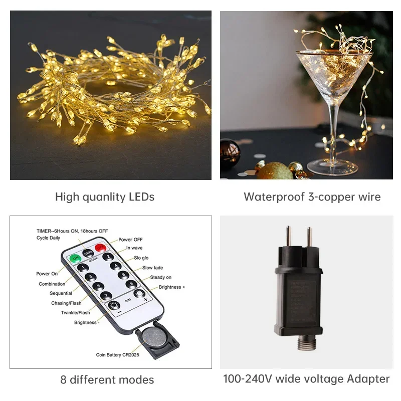Colorful LED Fairy String Lights, Waterproof, 36m Long - Befez