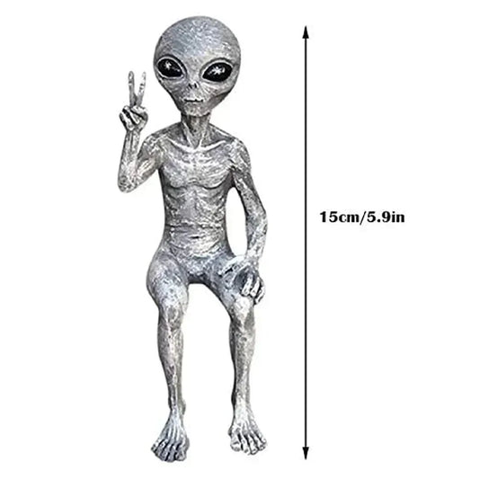 Colorful Alien Garden Statue UFO Decor Figurine - Befez