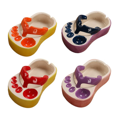 Colorful Ceramic Flip Flop Shaped Serving Dish