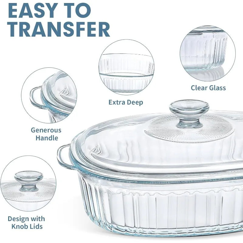Essential 4-Piece Oven Safe Glass Bakeware Set