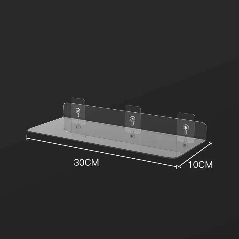 Clear Glass Wall Mount Shelf for Home Decor