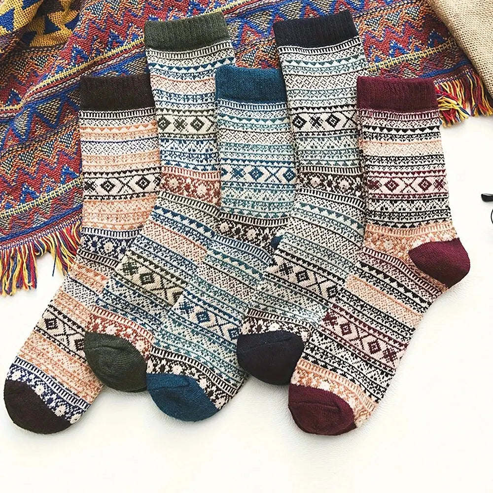 Cozy Women's Warm Wool Socks 5 Pack - Befez