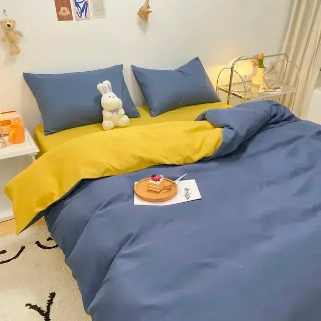 Soft Reversible Duvet Cover Set for Bed
