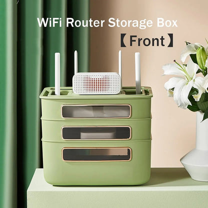 Wireless Router Storage Box with Cable Organizer