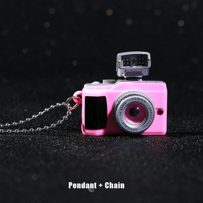 Retro Camera Flashlight Pendant Necklace