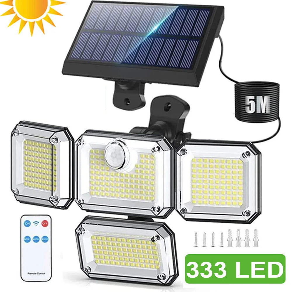 Bright Solar Powered Motion Sensor Outdoor Light