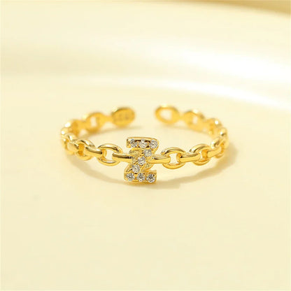 Delicate Diamond Initial Letter Ring