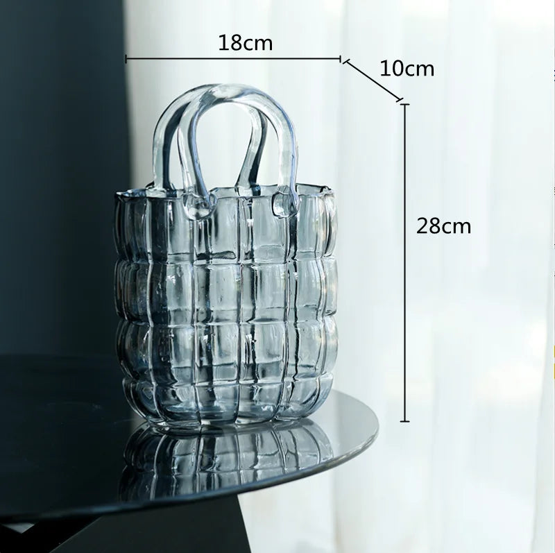 Clear Round Glass Flower Vase