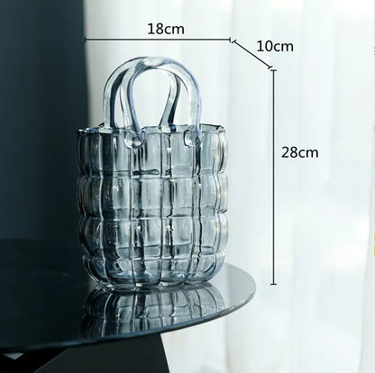 Clear Round Glass Flower Vase