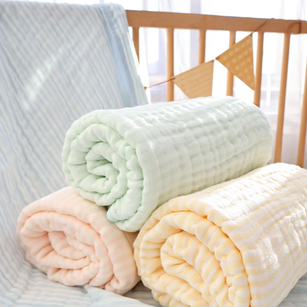 Soft 6-Layer Baby Swaddle Blanket Muslin Cotton Blend
