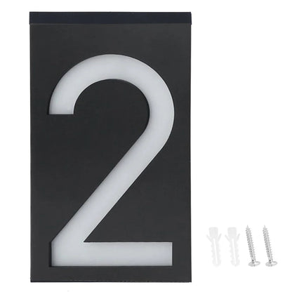 Outdoor Solar Powered House Number Lamp