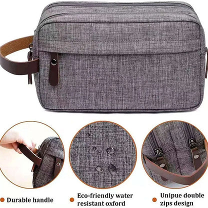 Waterproof Travel Toiletry Bag with Leather Strap