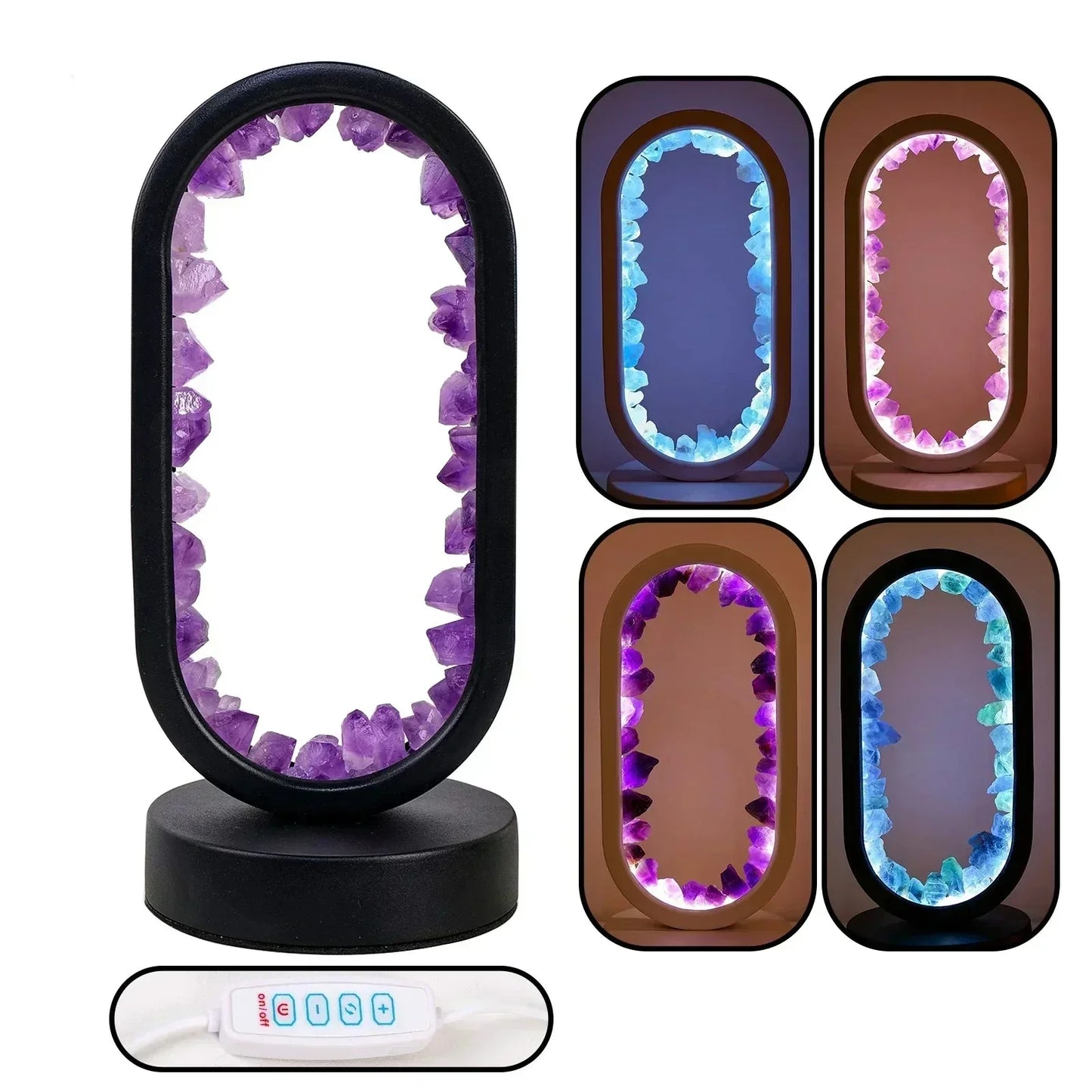 Purple Crystal Table Lamp