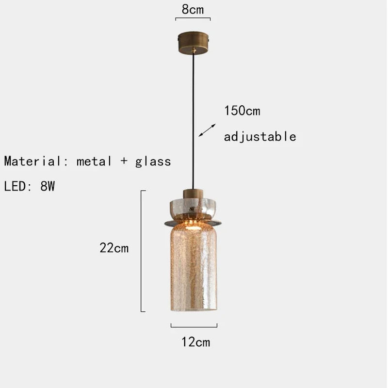 Unique Crackled Glass Pendant Light Fixture