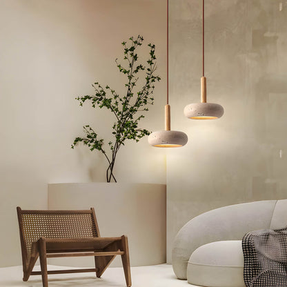 Befez | Elegant Stone Ceiling Lamp - Warm LED Pendant Light