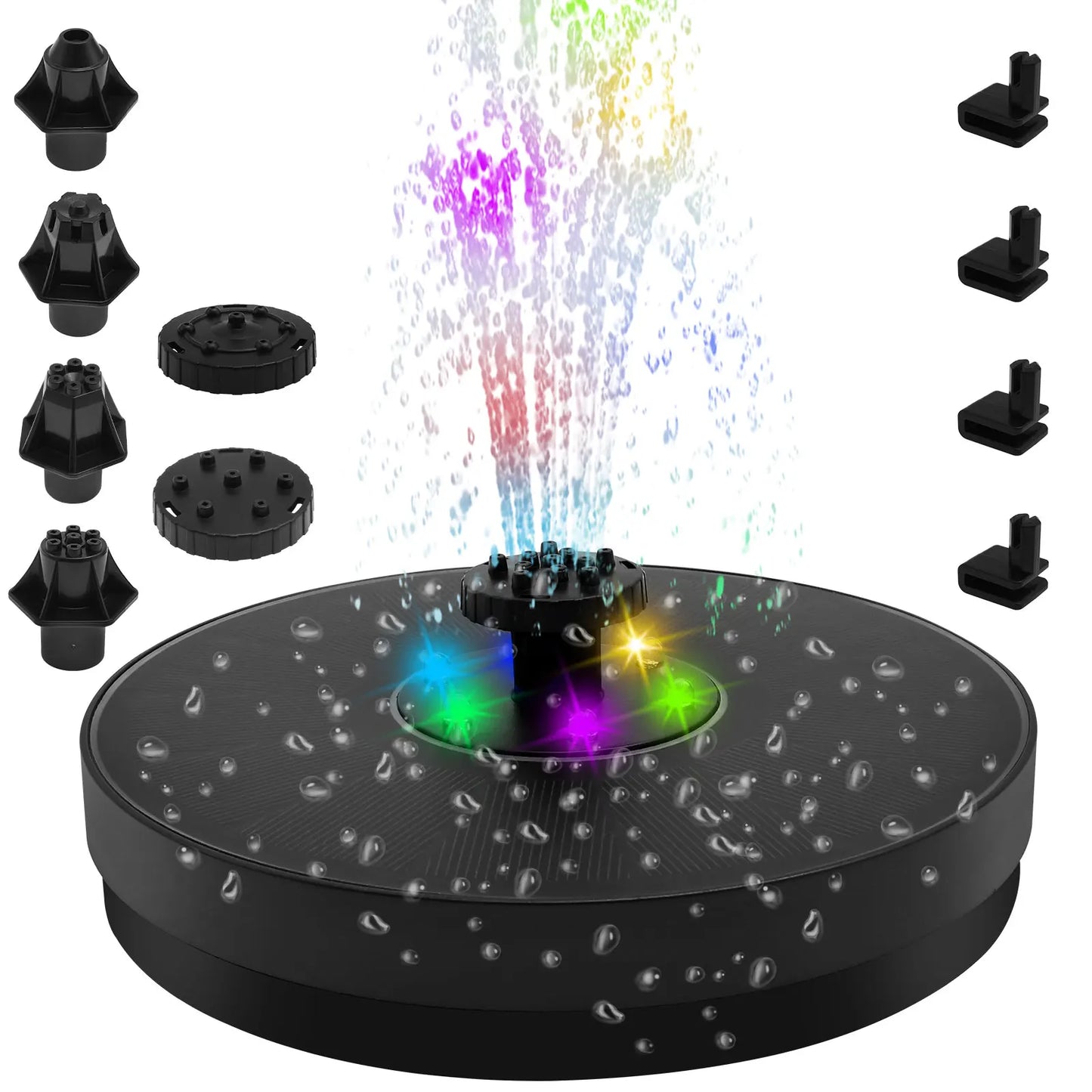 Solar Powered Water Fountain with LED Lights - Befez