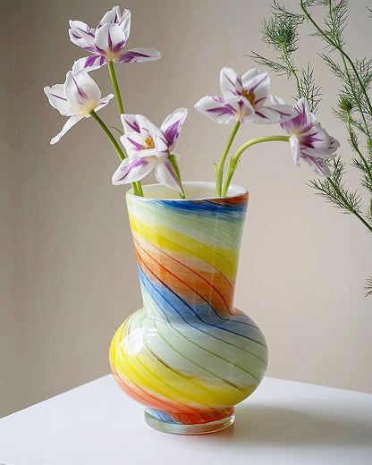 Colorful Round Glass Vase