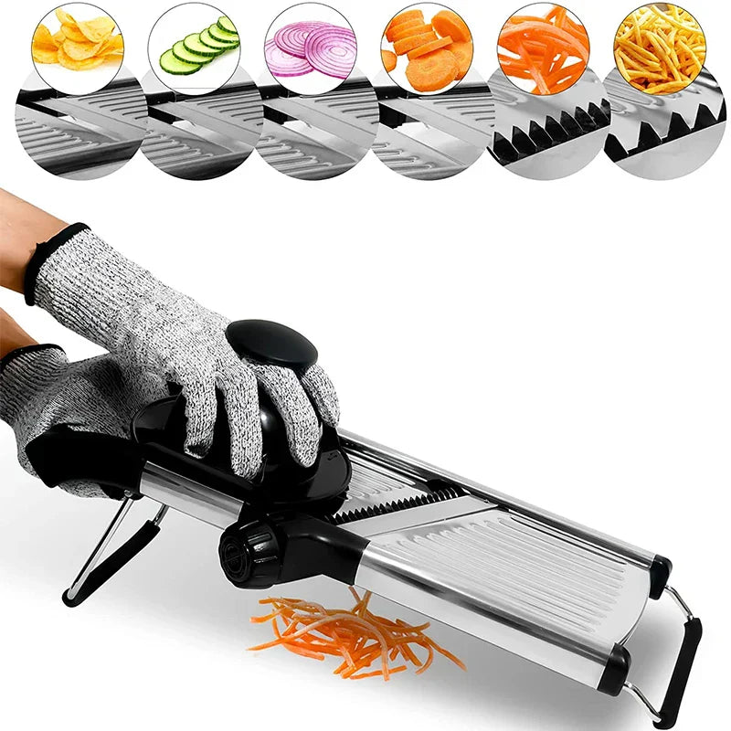 Easy Vegetable Slicer with Adjustable Stainless Steel Blade - Befez