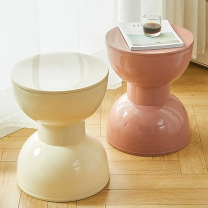 Compact Round End Table for Living Room or Hallway