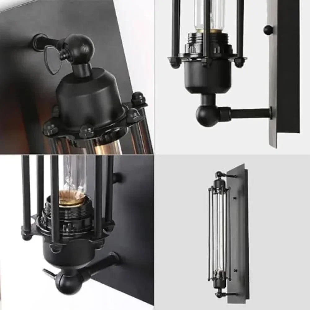 Rustic Metal Wall Lamp Vintage Style Edison Bulb Fixture