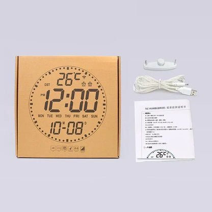 Digital LED Wall Clock with Calendar and WiFi