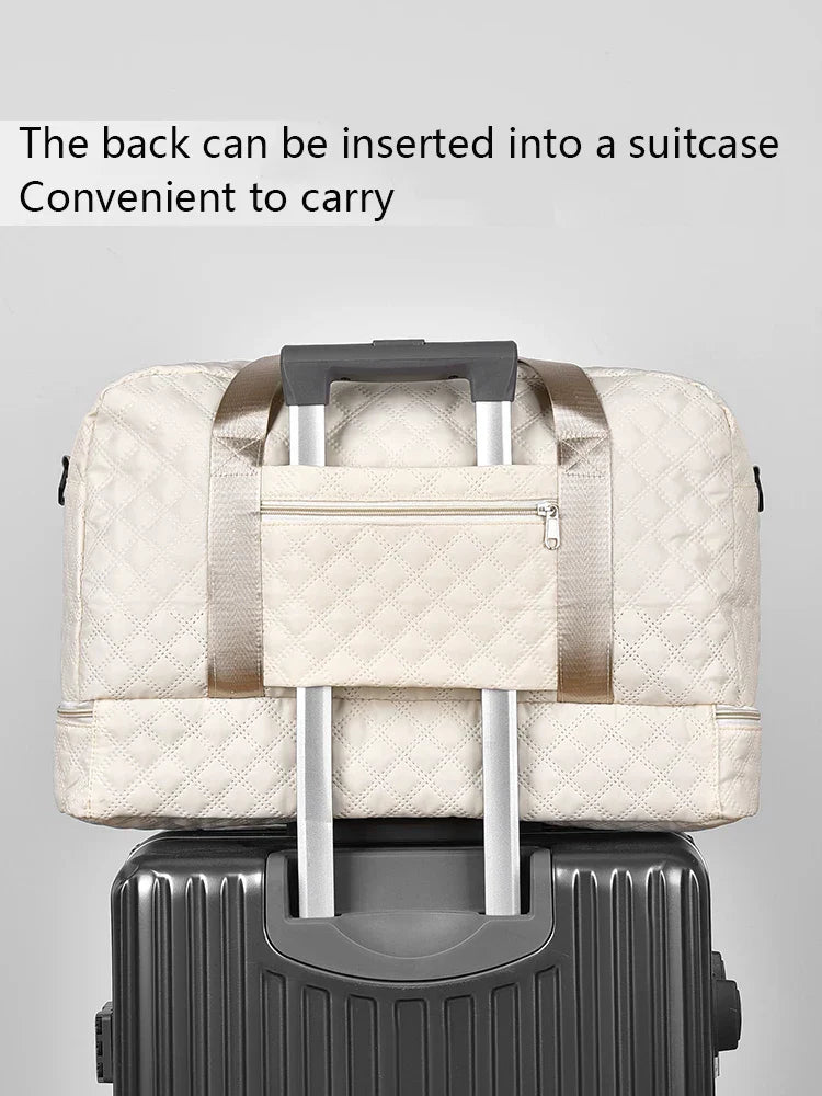 Portable Travel Duffel Bag with Separate Shoe Pocket