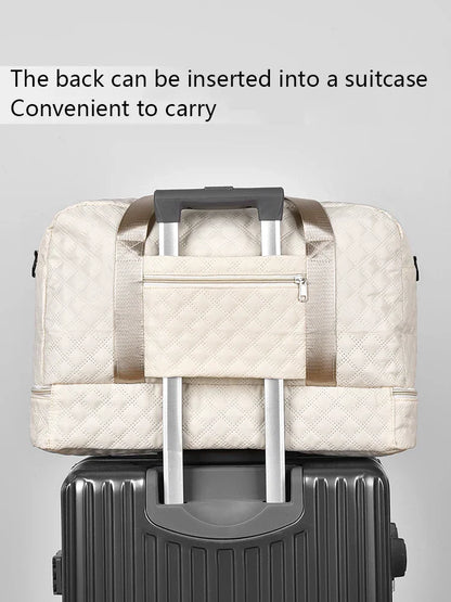 Portable Travel Duffel Bag with Separate Shoe Pocket