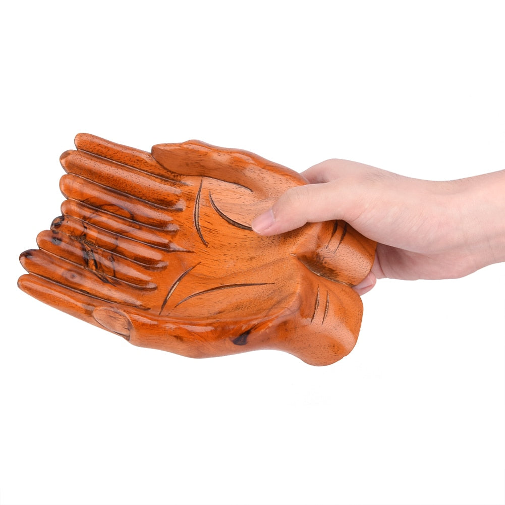 Decorative Wooden Hand Candy Dish Home Decoration