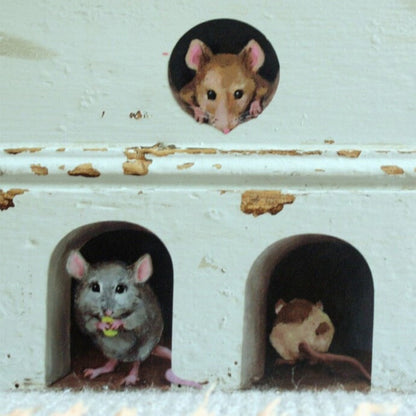 Funny Mouse Hole Wall Decals