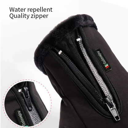 Warm Waterproof Motorcycle Gloves with Fleece Lining
