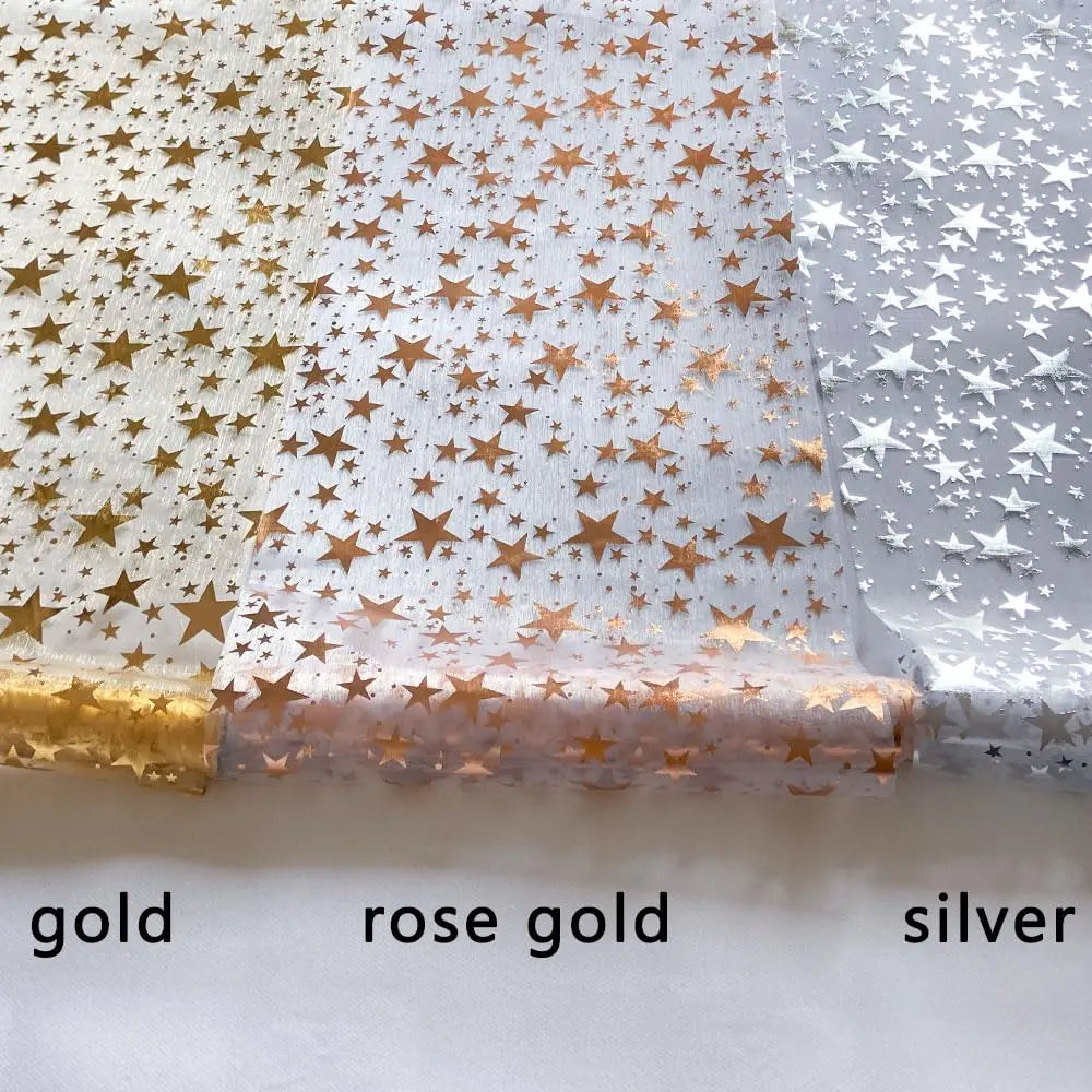 Glittering Metallic Table Runner with Star Design