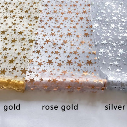 Glittering Metallic Table Runner with Star Design