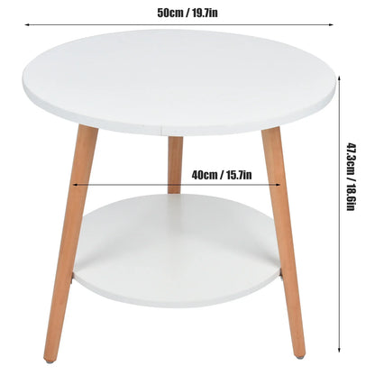 Compact 2 Tier End Table with Storage for Living Room