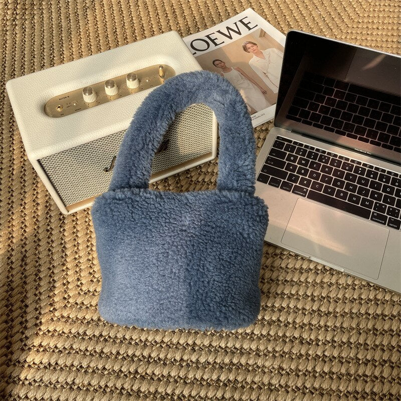 Soft Mini Plush Bucket Handbag