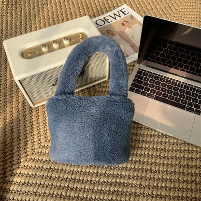 Soft Mini Plush Bucket Handbag