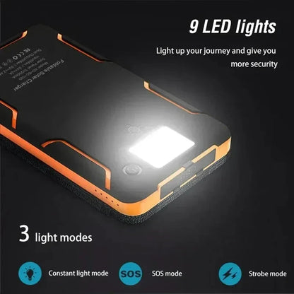 Portable Solar Power Bank 20000mAh Emergency Charger