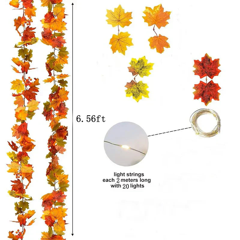 Befez Autumn Artificial Leaf Garland for Home Decor