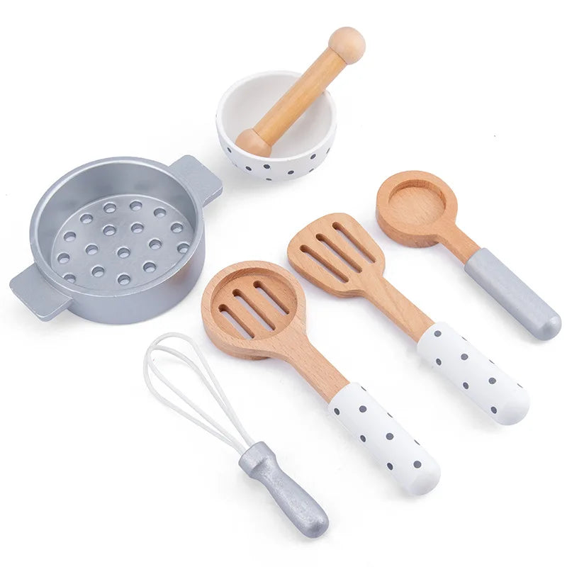 Deluxe Wooden Play Kitchen Set